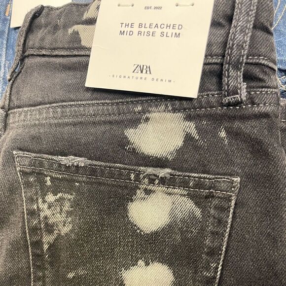 Zara The Bleached Jeans Size 4 - Picture 5 of 5